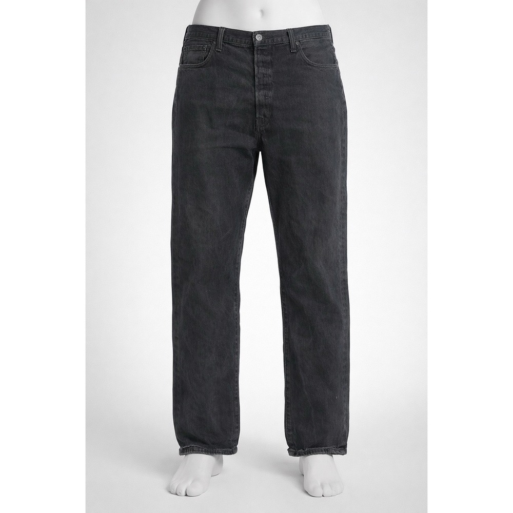 Levi's 501 Original Fit Jeans Mens 42x32 Black Button Fly Straight Leg Denim